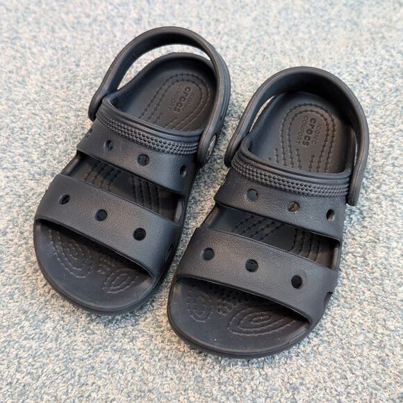 Crocs Navy Size 9C Unisex Kids Classic Lightweight Iconic Comfort Sandals - Picture 1 of 6